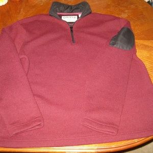 Orvis 1/2 Zip Maroon Pullover Knit Sweater Sz L